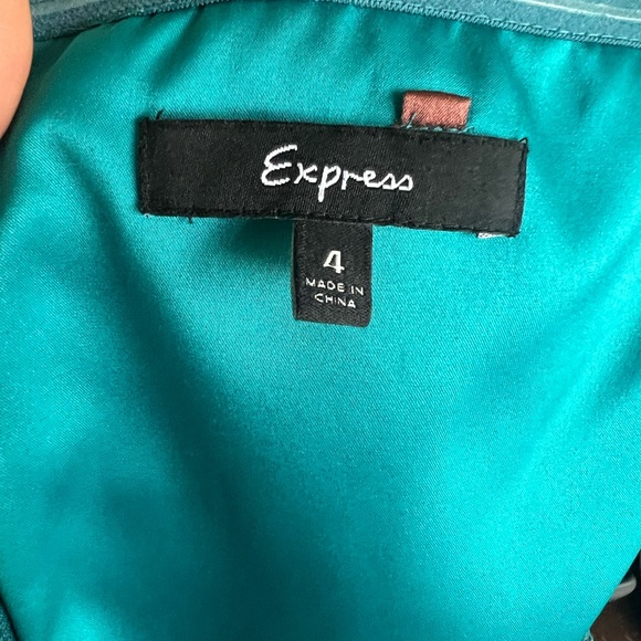 Express Silk Strapless Ruffle Mini Dress with Belt - Picture 9 of 10